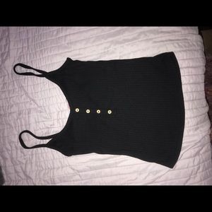 Black crop top tank